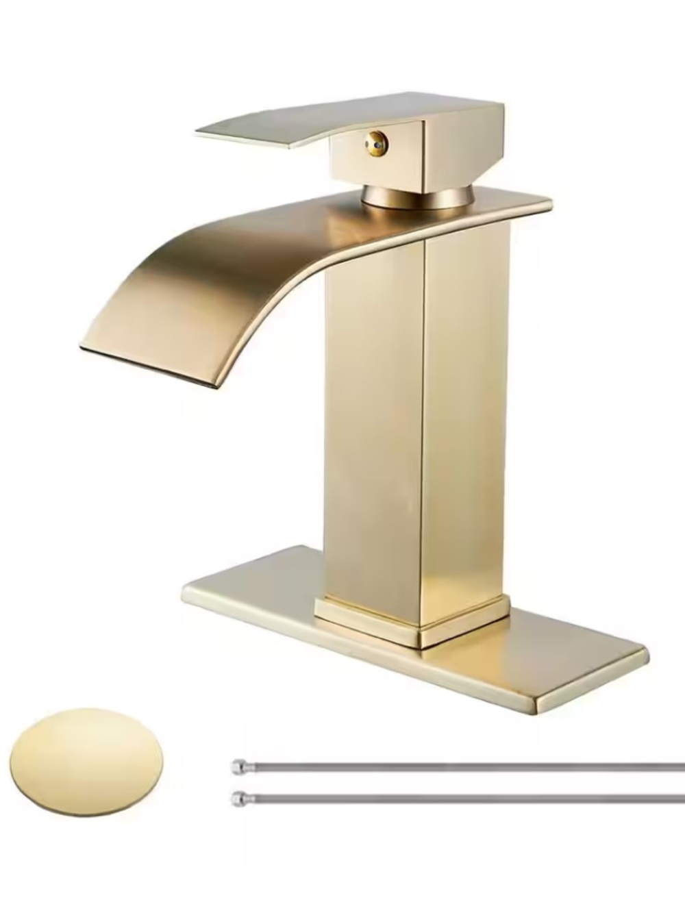Bathroom Sink Faucet Modern
Waterfall Single Brushed Gold with Pop-Up Drain